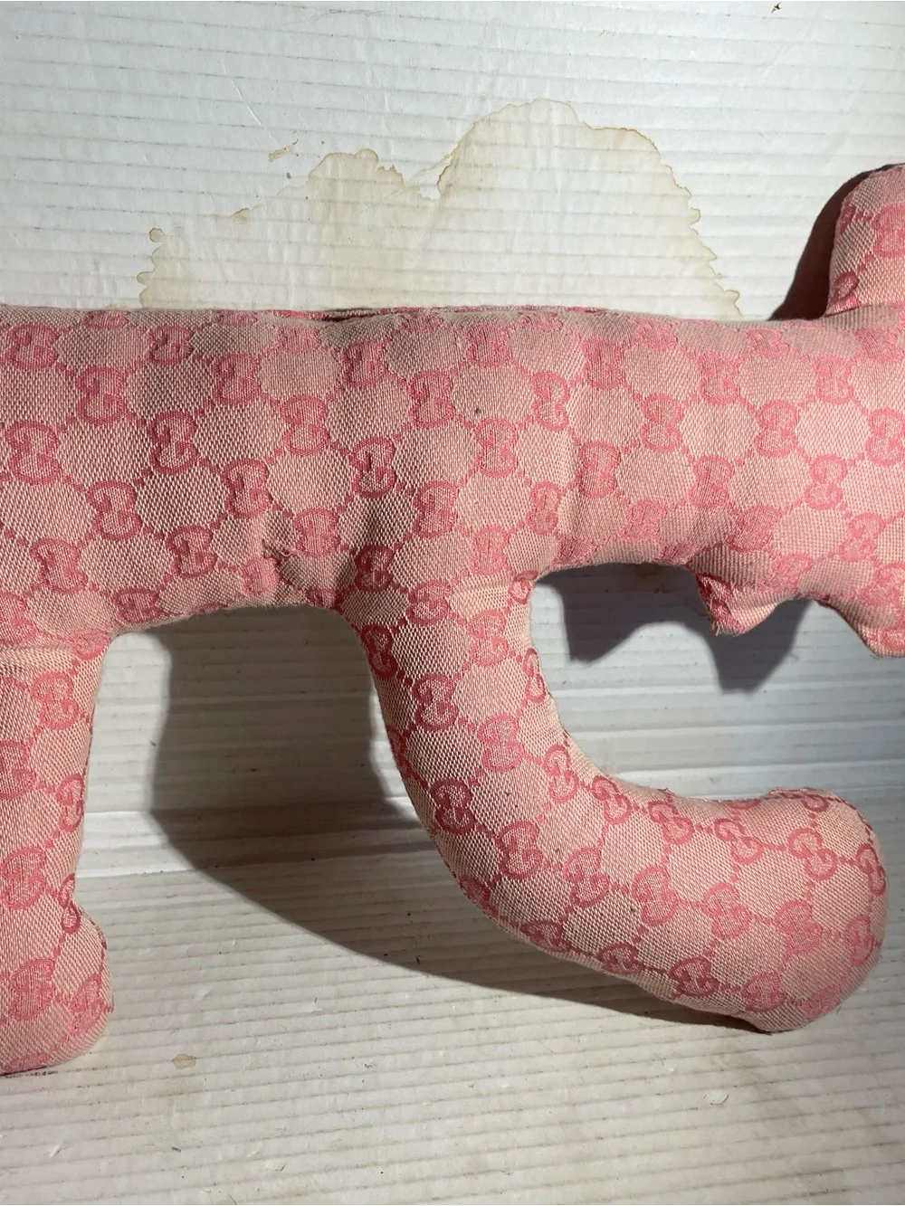 Gucci Pink GG Jacquard Draco Plush Accent Pillow